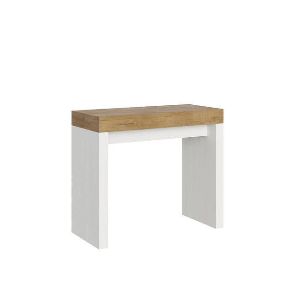 Consolle Allungabile 90-300x40x77 cm in Nobilitato Marrone e Bianco acquista