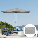 Telo per Ombrellone Rettangolare 3x2 m con Presa d'Aria Superiore in Poliestere 180 Grigio Chiaro      
