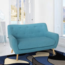 Divano 2 Posti 125x83x82 cm in Tessuto Blu