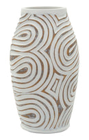 Vaso Resina Oblix Ø19,5x35 cm in Resina Bianco effetto lavato      