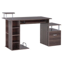 Scrivania da Ufficio per PC 152x60x88 cm Marrone Scuro Effetto Legno 