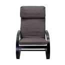 Poltrona  in Tessuto e Legno con Cuscino 67x82xH94cm Grigio