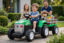 Trattore Elettrico per Bambini 12V con Rimorchio Verde
