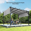 Copertura per Pergola 300x300 cm 2 Teli 488x122 cm in Poliestere UV30+ Grigio Chiaro      