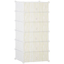 Scarpiera Modulare 45x36,5x108 cm 6 Cubi in Plastica e Acciaio Bianco