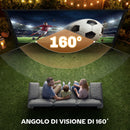 Telo per Proiettore 120" 16:9 HD 4K-8K Angolo di Visione 160° con Treppiedi Pieghevoli Bianco      