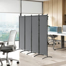 Paravento da Esterno e Interno a 4 Pannelli Pieghevole 221x50x172 cm Grigio Scuro      