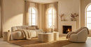 Divanetto Ball Bianco 145x80x69 cm in Compensato e Spugna e Poliestere Bianco      