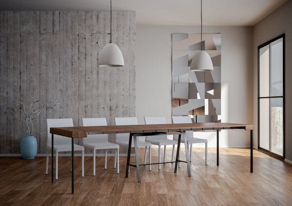 Consolle Allungabile 90-290x40x77 cm in Nobilitato Marrone prezzo