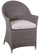 Poltrona da Giardino in Polyrattan con Cuscino Atlanta Grigia
