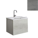 Mobile Lavatoio Vasca Zeus in MineralMarmo Apertura a 2 Ante 60x48x50 cm Grigio Cemento
