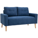 Divano 2 Posti 145x76x88 cm in Tessuto Trapuntato Blu