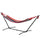 Amaca Autoportante con Supporto 298x117x105 cm Altezza Regolabile e Borsa di Trasporto in Metallo e Poliestere Rosso