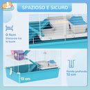 Gabbia per Criceti 6 Livelli 58x36x81 cm con Giochi Azzurra   