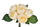 Set 3 Mazzi di Peonie con 6 Fiori Artificiali Altezza 28 cm Giallo