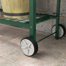 Fioriera da Esterno con Mensola Inferiore Portautensili 109x44x80 cm in Metallo Verde