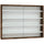 Bacheca Vetrina a Muro 4 Ripiani Regolabili 80x9,5x60 cm in Vetro e Legno Marrone