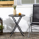Tavolo da Giardino Ø60x73 cm Rotondo e Pieghevole in Acciaio e HDPE Grigio Scuro      