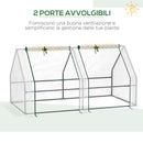 Serra da Giardino 180x90x90 cm Telaio in Acciaio Copertura in PE Rinforzato Bianco