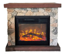 Camino Elettrico da Pavimento 90x30x80 cm Effetto Fiamma 1800W Vannini Sasso
