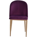 Set 2 Sedie imbottite in Velluto e Metallo   Viola