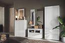 Set Ingresso Mobile 1 Anta a Ribalta Appendiabiti 91x36x165 cm e Specchio 50x110 cm Linea Basic Bianco Lucido