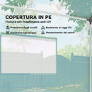 Serra a Tunnel 200x300x200 cm con Porte e Finestre Avvolgibili e Tetto a Punta in Acciaio e PE Verde      