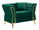 Poltrona Emy Verde con Cuscino 104x83x76 cm in Legno e Poliestere