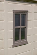 Casetta da Giardino con Mensole 256,5x255x243 cm Keter Factor 8x8 in Polipropilene Rinforzato Beige      
