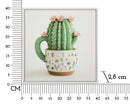 Stampa su Tela Laccata con Cornice Vasetto Cactus 40x2,8x40 cm in Pino e Tela e Plastica      