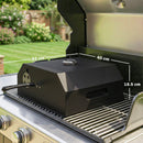 Mini Forno per Pizza da Barbecue 53x40x18,5 cm con Pietra in Cordierite e Termometro in Metallo Nero      