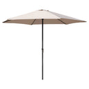 Ombrellone da Giardino Cuba Ø 300x236 cm Struttura in Acciaio e Copertura in Poliestere Tortora      