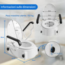 Rialzo per Sedile WC Braccioli Maniglie Assistite Copriwater Disabili e Anziani      