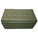 Baule Cassapanca Pouf Contenitore in Similpelle e Cristalli Renier Oro