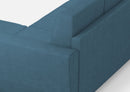 Divano 3 Posti con Pouf 212x155x85 cm Yasel in Tessuto Avio
