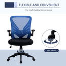 Sedia Operativa da Ufficio 62x59x99-107 cm in Tessuto Nero e Blu