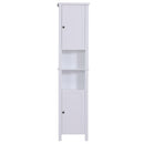 Mobile a Colonna da Bagno Salvaspazio 6 Ripiani Legno Bianco 40x30x170 cm 