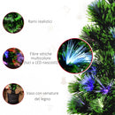 Mini Albero di Natale Artificiale 55 cm 40 Rami 40 Luci Fibre Ottiche Colorate Verde