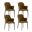 Set 4 Sedie Sophia 53,5x62,5x80 cm in Tessuto Easy-Clean Gambe in Metallo Bronzo Marrone      