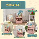 Libreria per Bambini con Ripiani Mensole e Cassetto 60x29,9x90 cm in MDF Rosa 