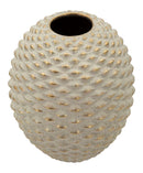 Vaso Pepipas Ball Ø23,5x28,5 cm in Ceramica Grigio e Oro      