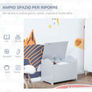 Cassapanca Baule Portagiochi 60x40x48 cm in MDF Grigio