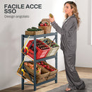 Scaffale Autoportante a 3 Livelli Ripiani Regolabili per 6 Casse di Bevande 110x30x110 cm Grigio