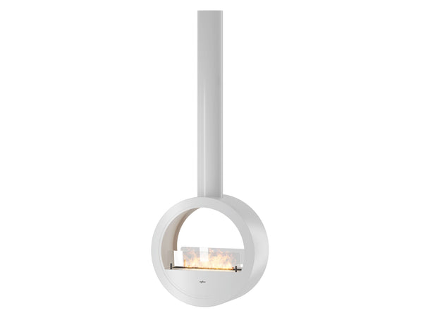 prezzo Camino a Bioetanolo Sospeso 218,7xØ70x35 cm Incyrcle 2Side Bianco con Vetro