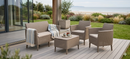 Set da Giardino Divano 2 Poltrone e Tavolino in Resina Keter Salemo Lounge Cappuccino