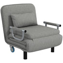 Poltrona Letto Singolo Chaise Longue 78x72x83 cm in Tessuto Grigio
