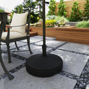 Base per Ombrellone Ø55x30 cm Riempibile con Acqua o Sabbia in HDPE Nero   