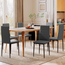 Set 6 Sedie Imbottite per Soggiorno 41x50x97 cm in Acciaio e Tessuto Grigio      