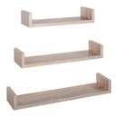 Set 3 Mensole da Parete 60-50-40x15,5x8 cm in Fibra di Legno Calamita Rovere Sagerau
