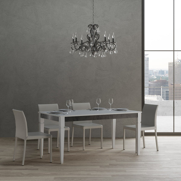 sconto Tavolo Allungabile 180-284x90x80 cm Impero Iron Bianco Frassino